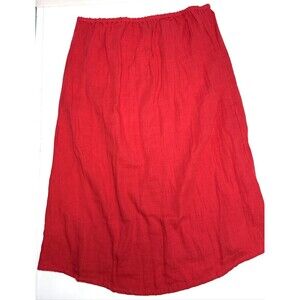 Nasty Gal Skirt Size 8 Red Cotton Gauze New with Tag Lightweight Light Weight